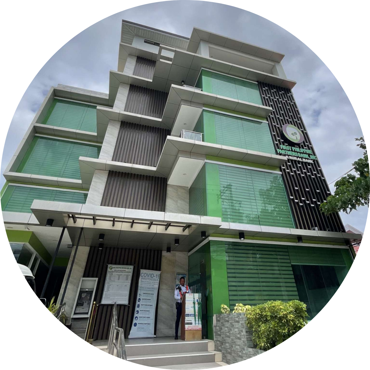 Blue and White Circles Social Media Graphic profile picture